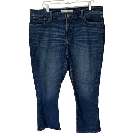 Signature Levi Strauss Cropped Jeans Womens Size 20 Mid Rise Capri - Picture 1 of 10